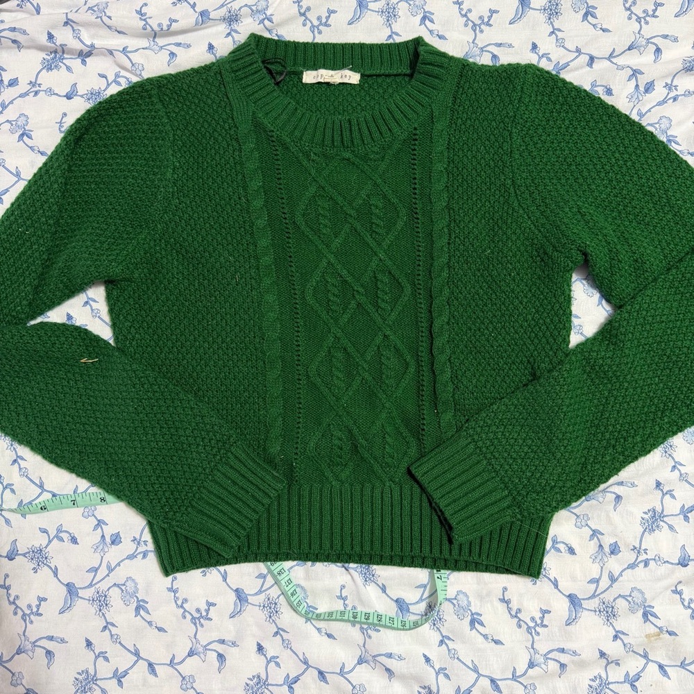 Copper Key Green Cable Knit Sweater